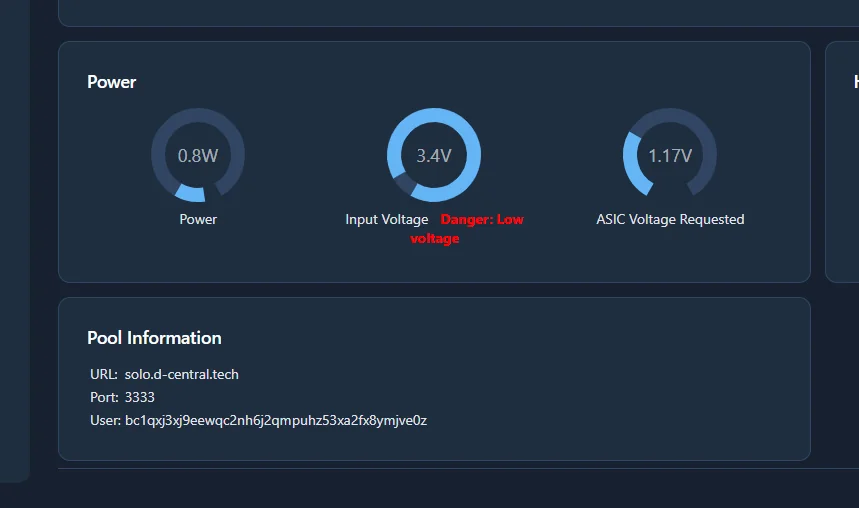 Bitaxe Low Voltage (Düşük Voltaj) Hatası